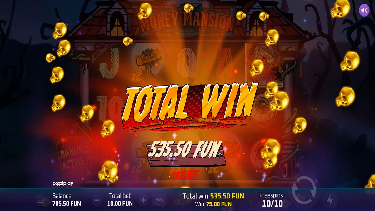 Money Mansion Total Win