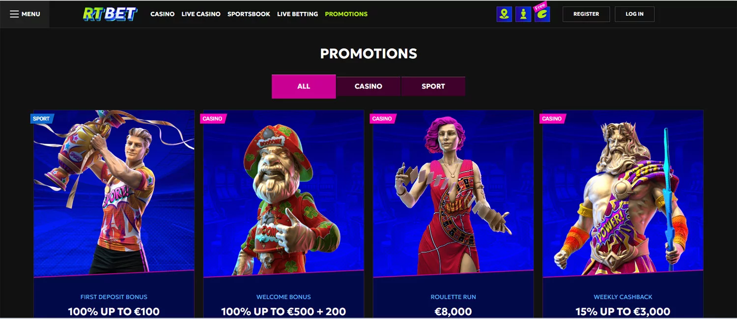 RT Bet Casino Promotions