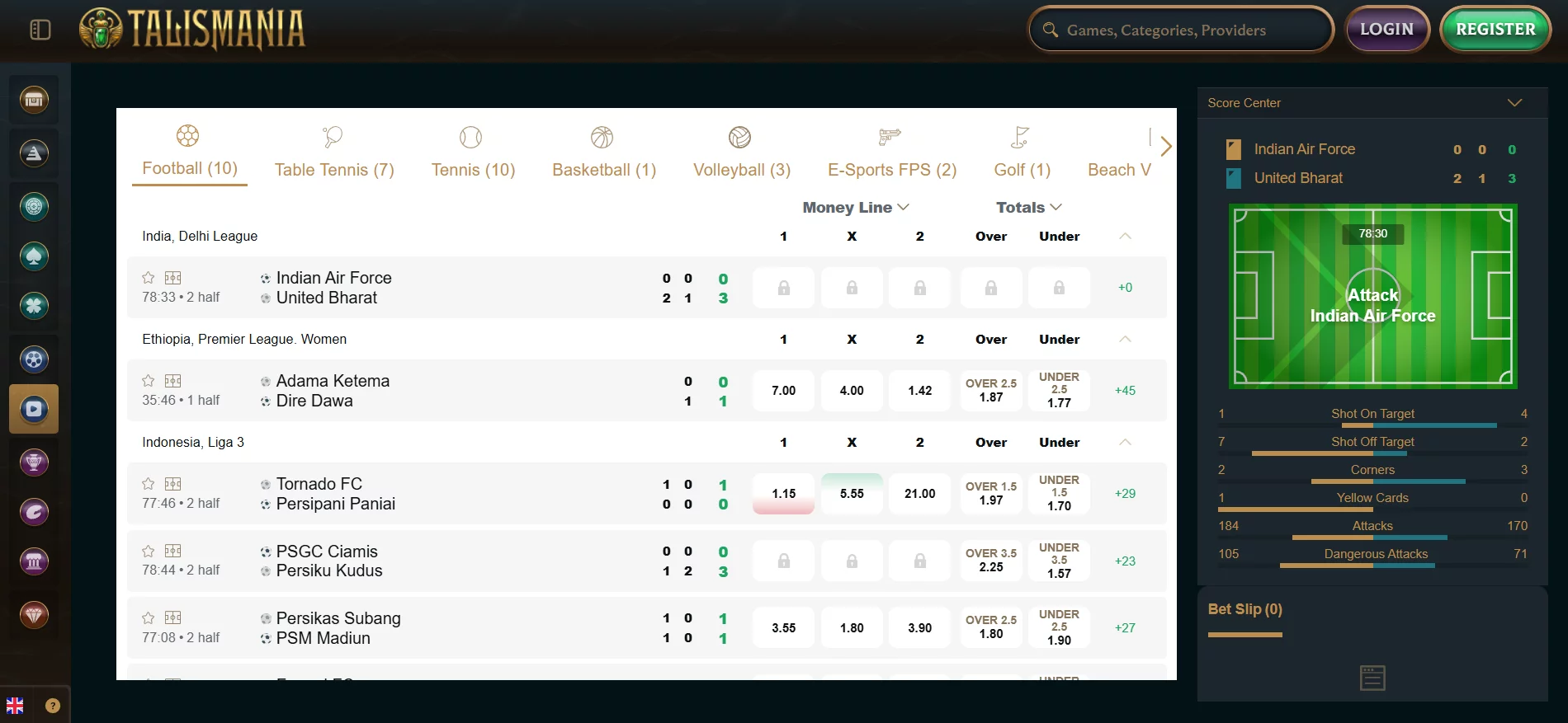 Talismania Casino Live Betting