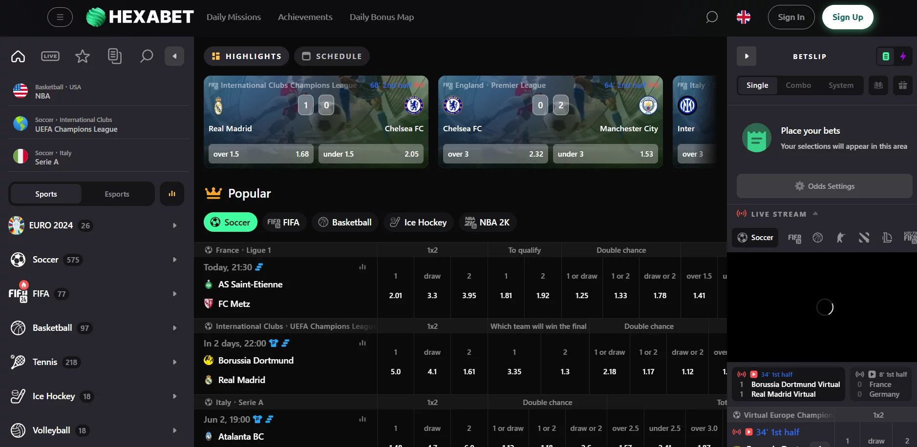 Hexabet Casino Sportsbook