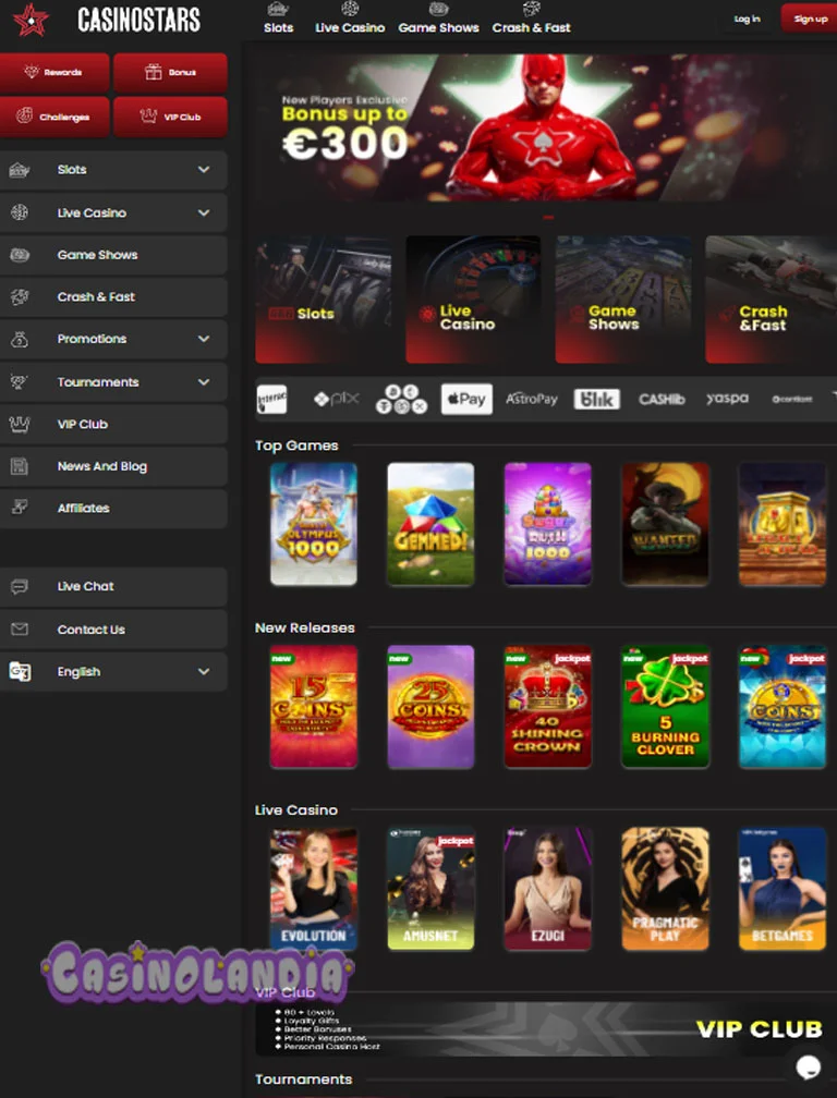 Casinostars Casino Vertical View