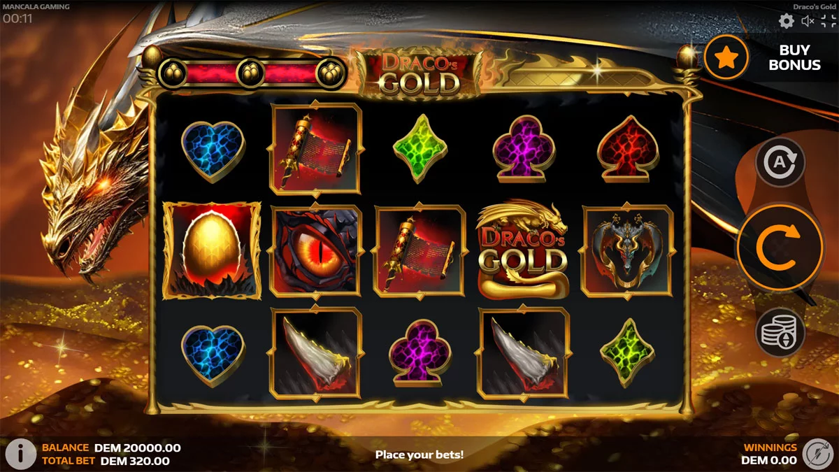 Drago's Gold Slot Base Play