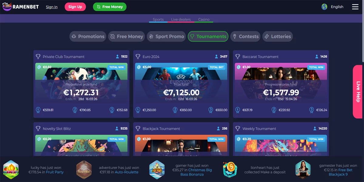 RamenBet Casino Tournaments
