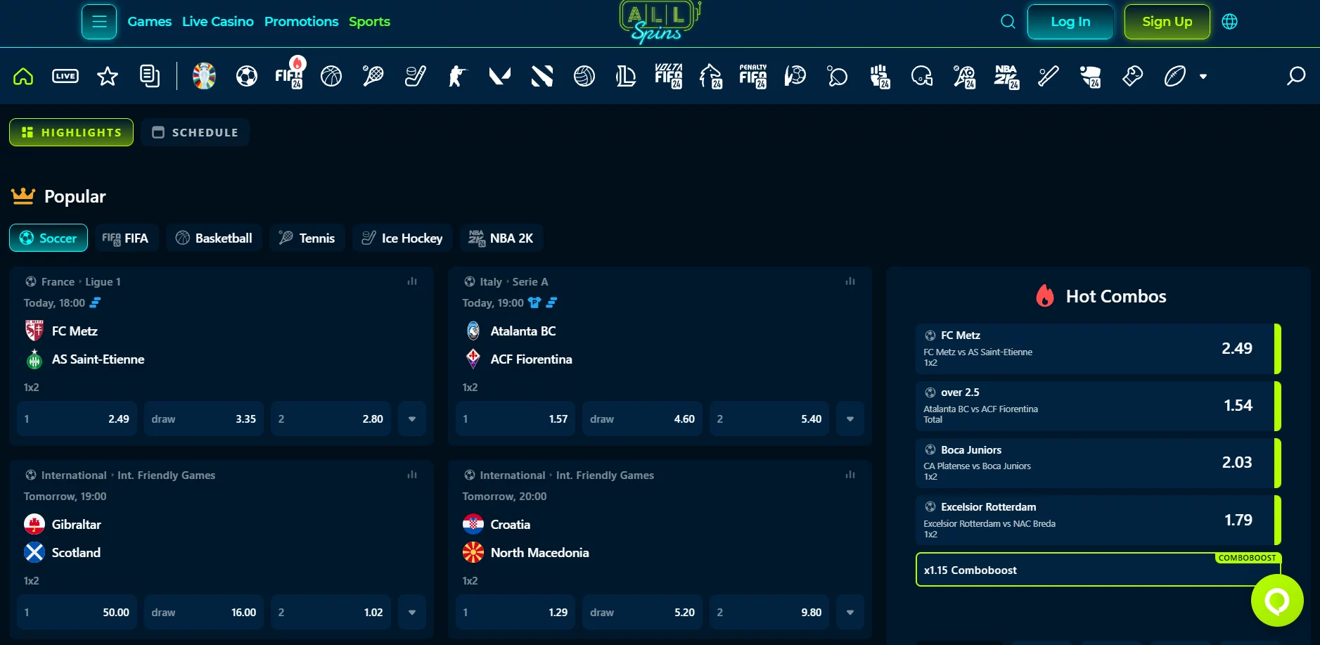 Allspins Casino Sportsbook