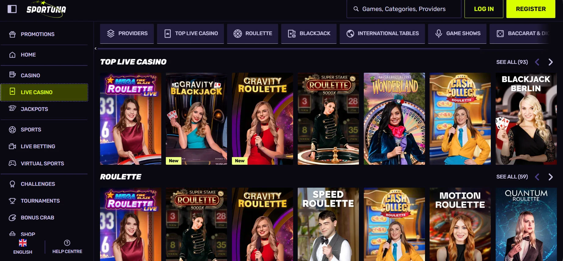 Sportuna Casino Live Casino
