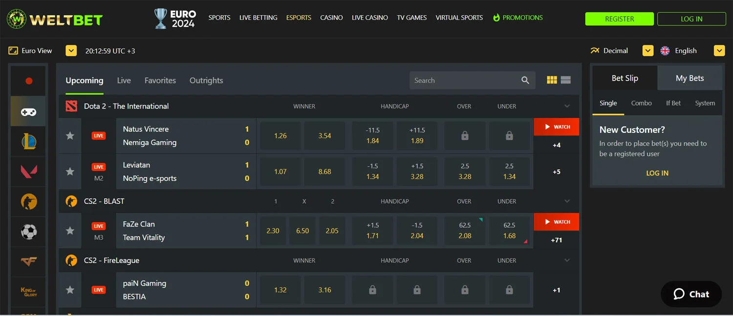 Weltbet Casino eSports Betting