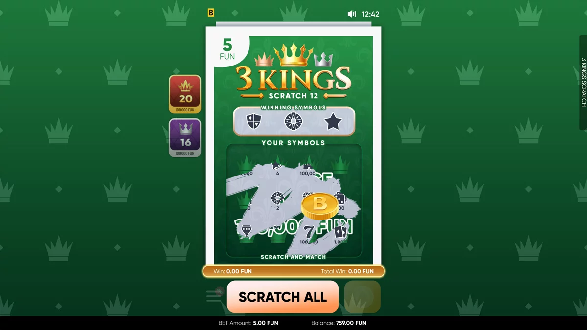 3 Kings Scratch Base Play