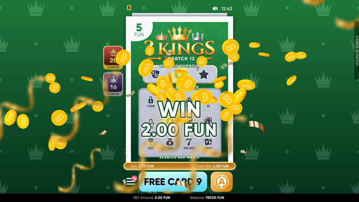 3 Kings Scratch Win