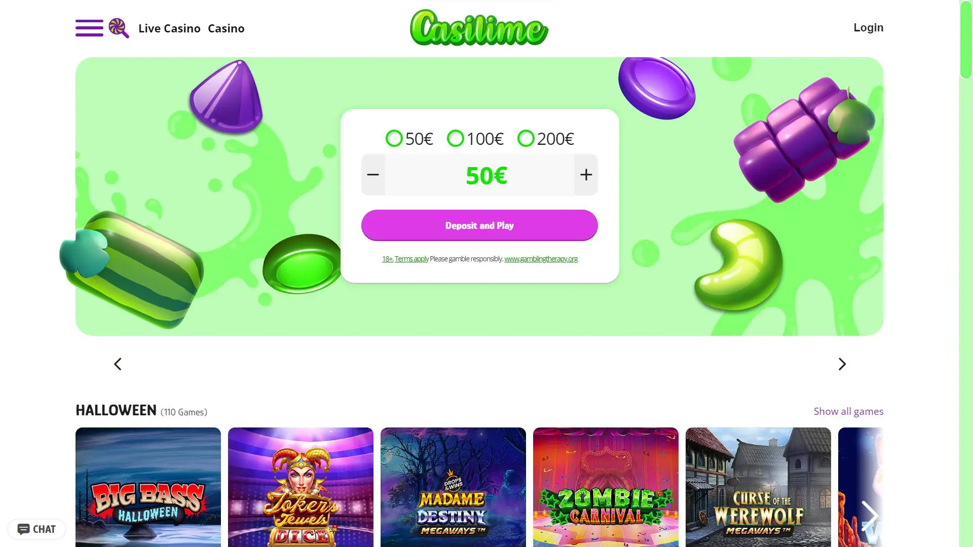 Casilime Casino Home Page