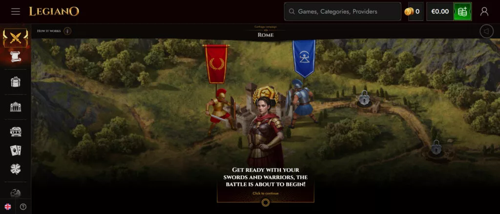 Legiano Casino Start Journey