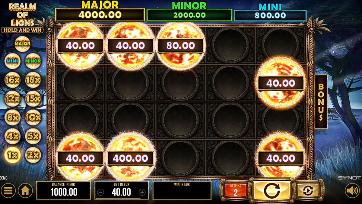 Realm of Lions Hold and Win Bonus