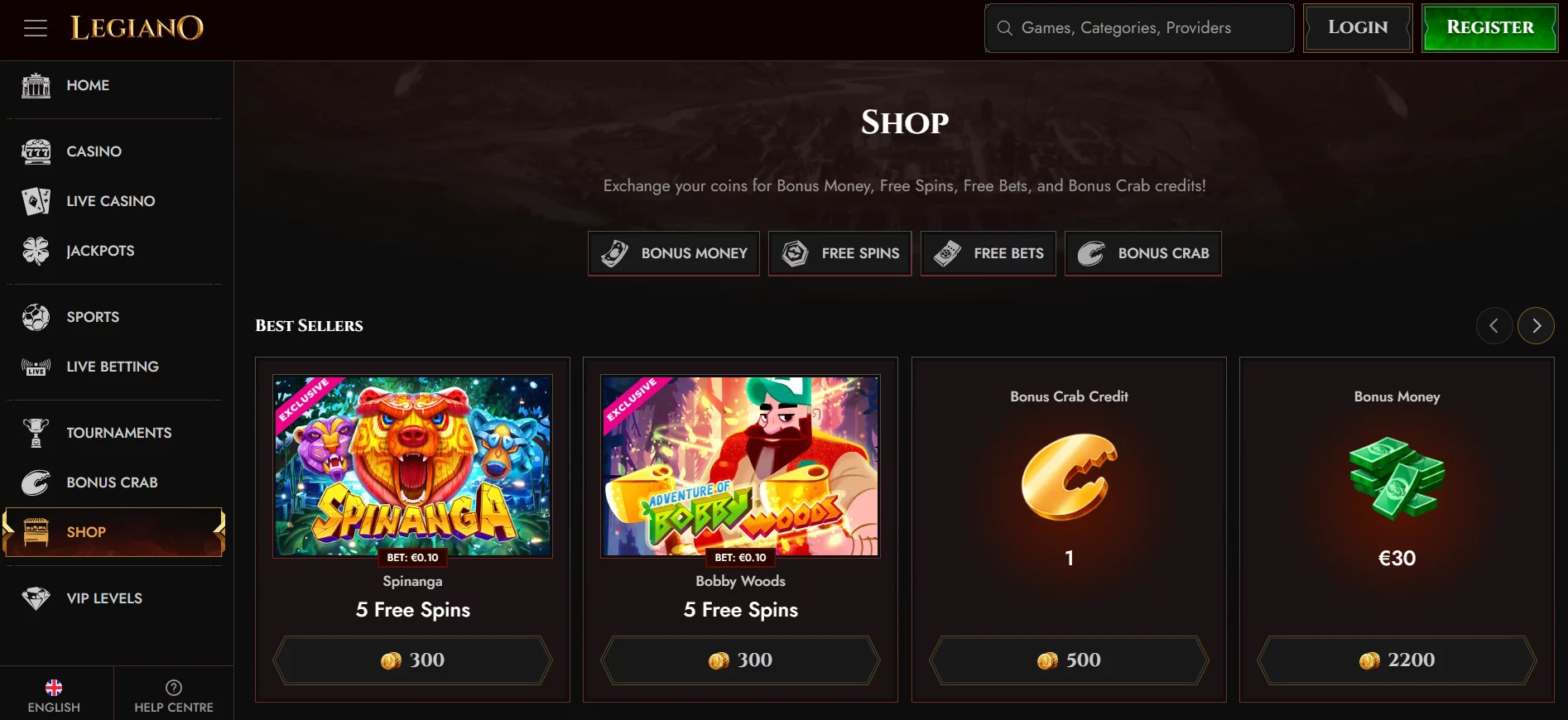 Legiano Casino Casino Shop