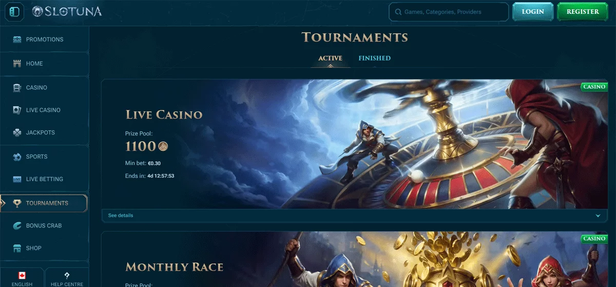 Slotuna Casino Tournaments