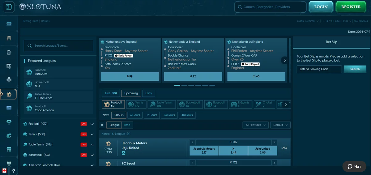 Slotuna Casino Sportsbook
