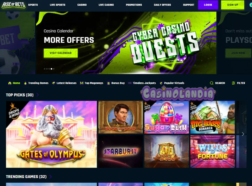 Rise of Bets Casino Horizontal View