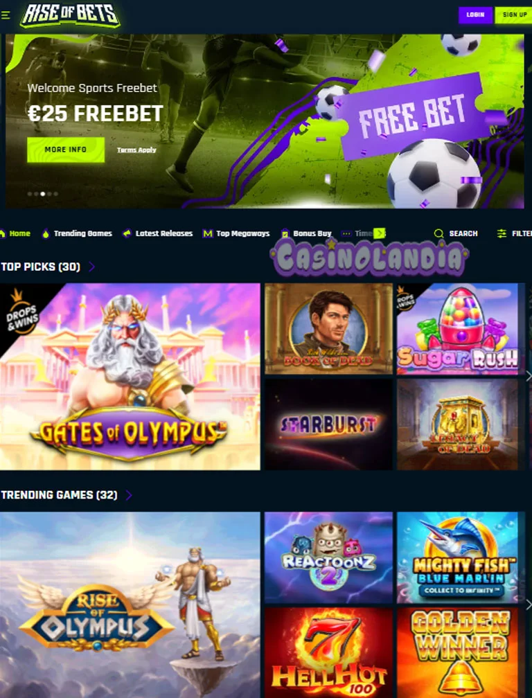 Rise of Bets Casino Vertical View