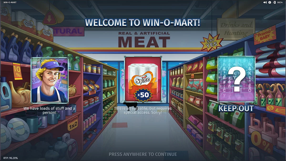 Win-O-Mart Homescreen