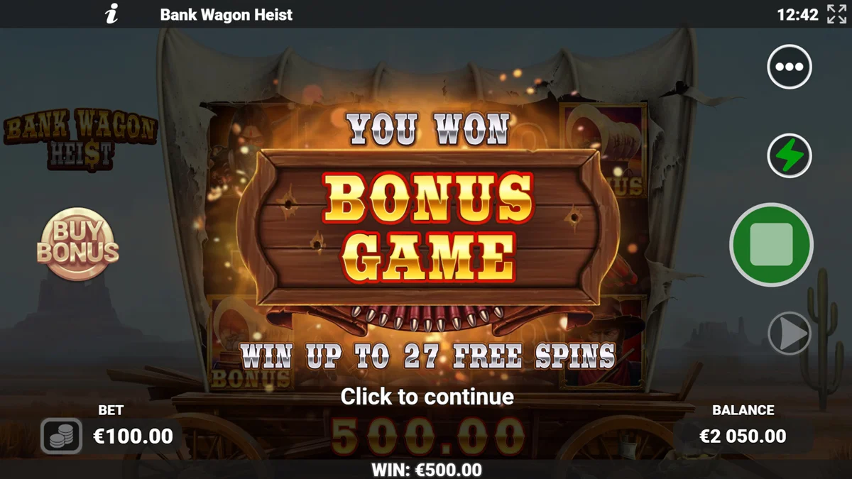 Bank Wagon Heist Bonus Game