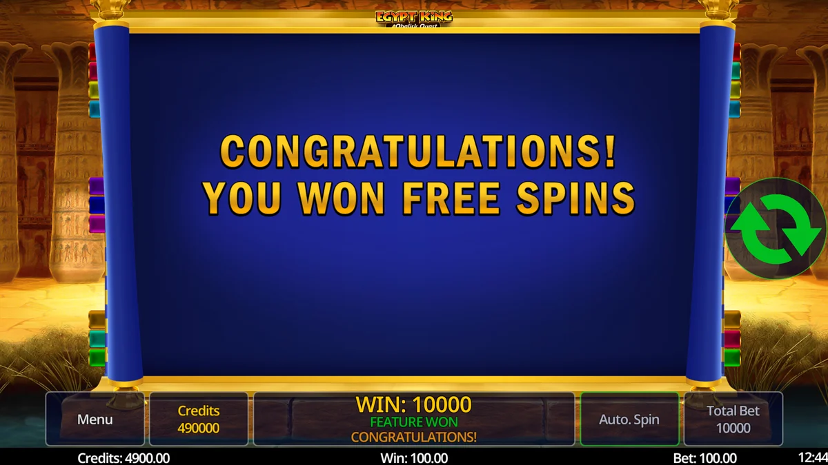 Egypt King Obelisk Quest Free Spins