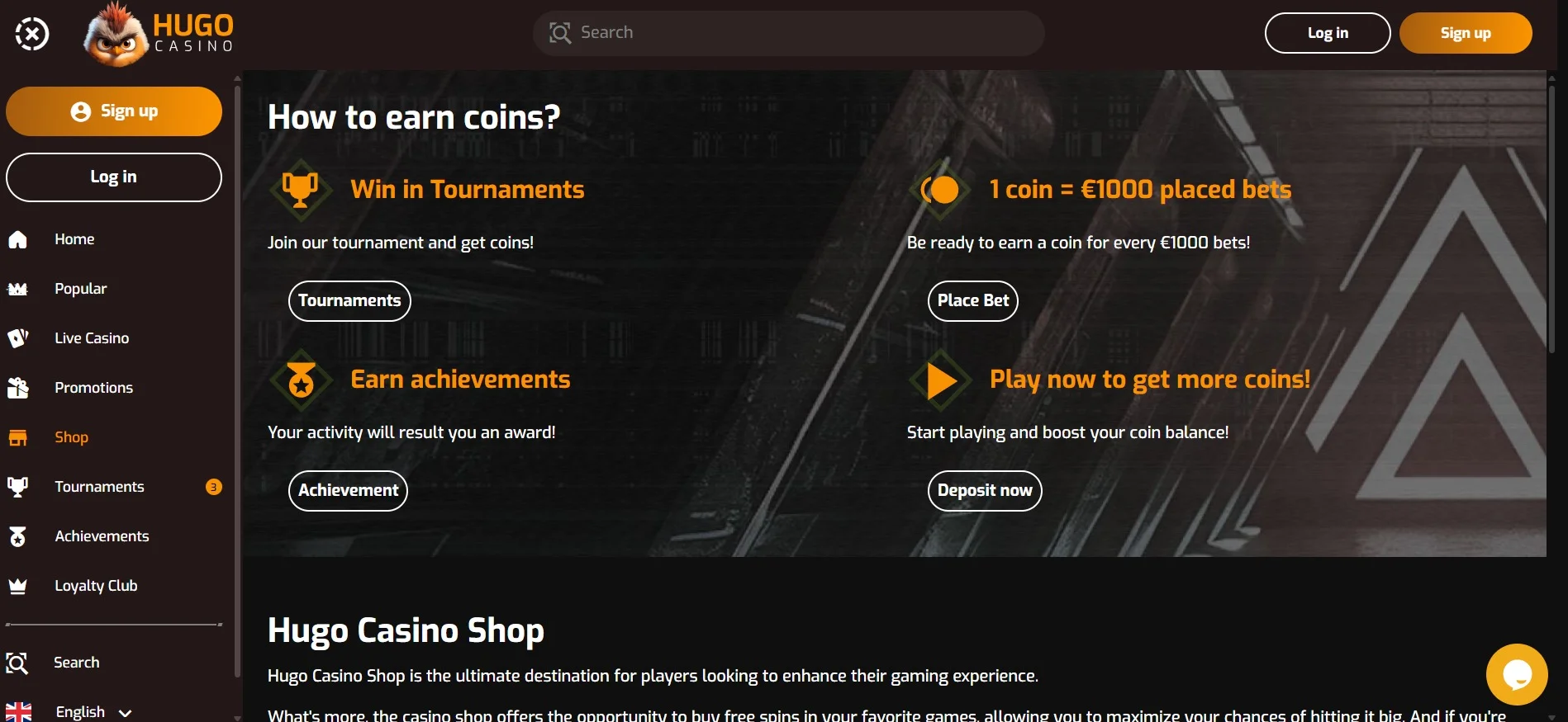 Hugo Casino Shop