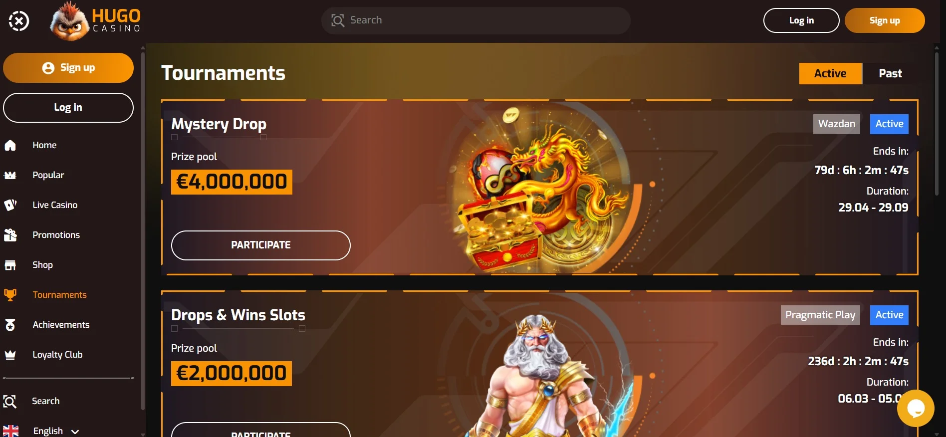 Hugo Casino Tournaments