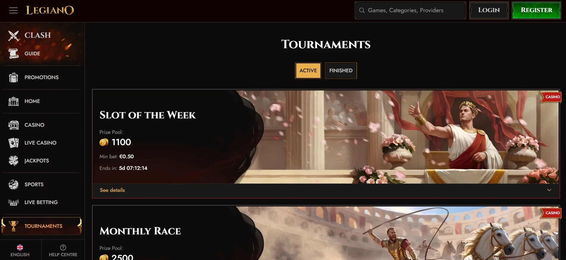 Legiano Casino Tournaments