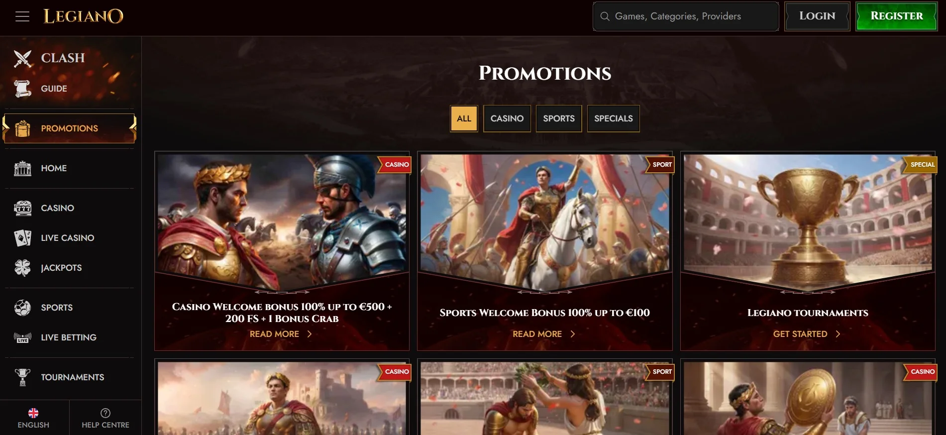 Legiano Casino Promotions