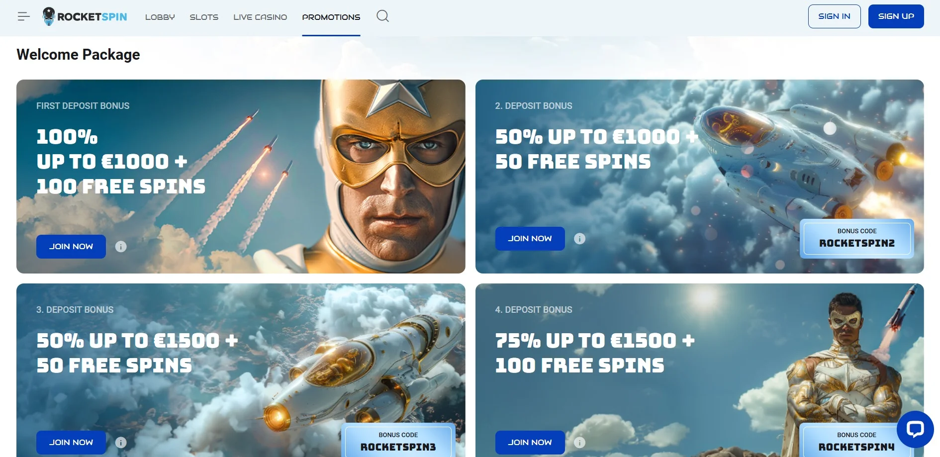 Rocketspin Casino Promotions