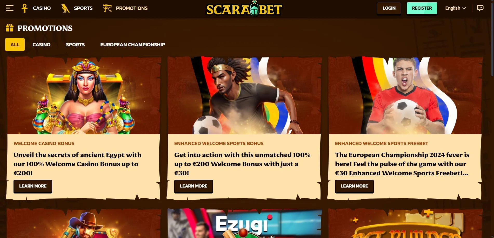 Scarabet Casino Promotions