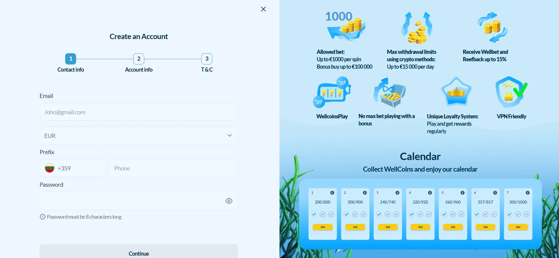 Welle Casino Registration