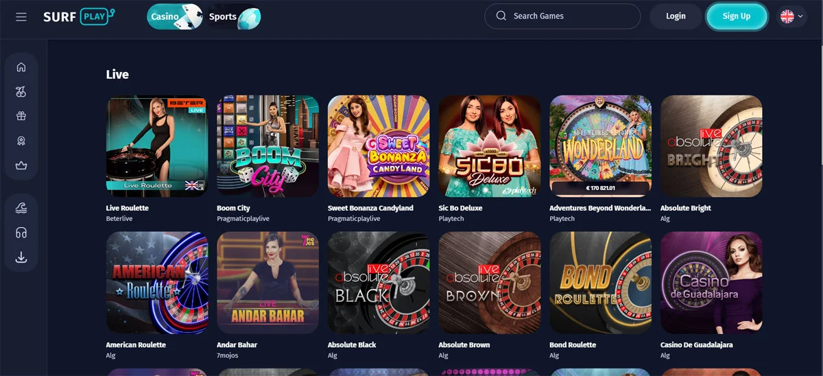 Surfplay Casino Live Games