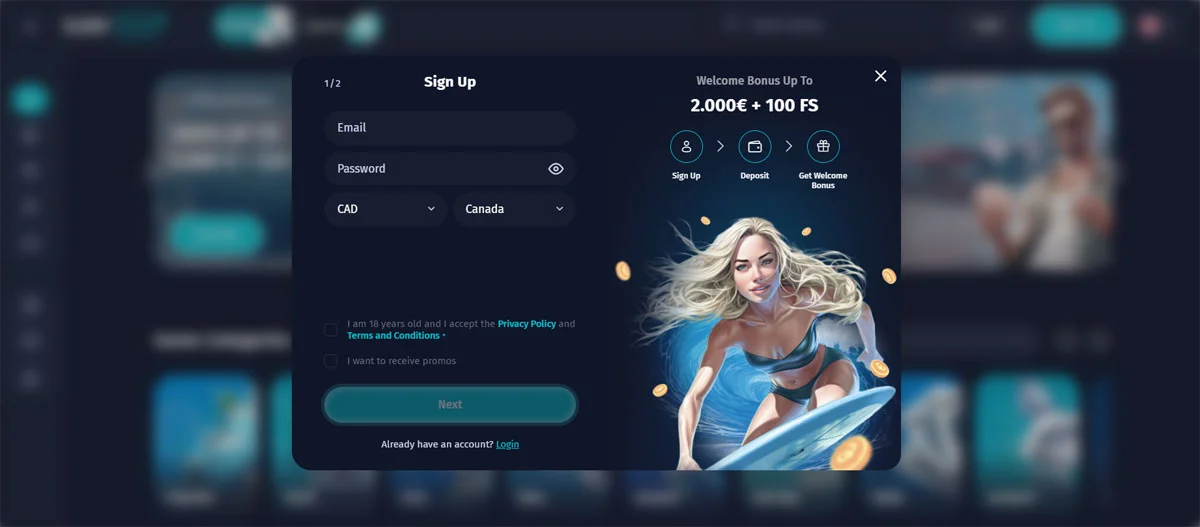 Surfplay Casino Register From
