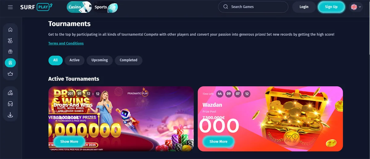 Surfplay Casino Tournaments