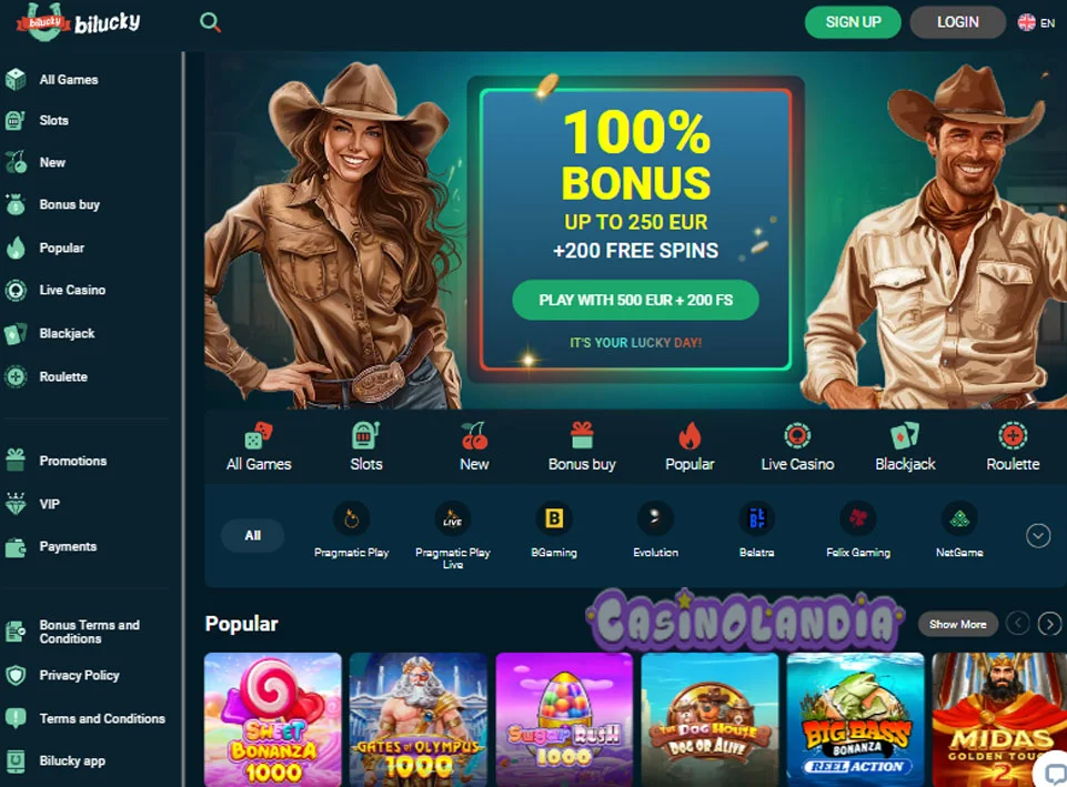 Bilucky Casino Horizontal View