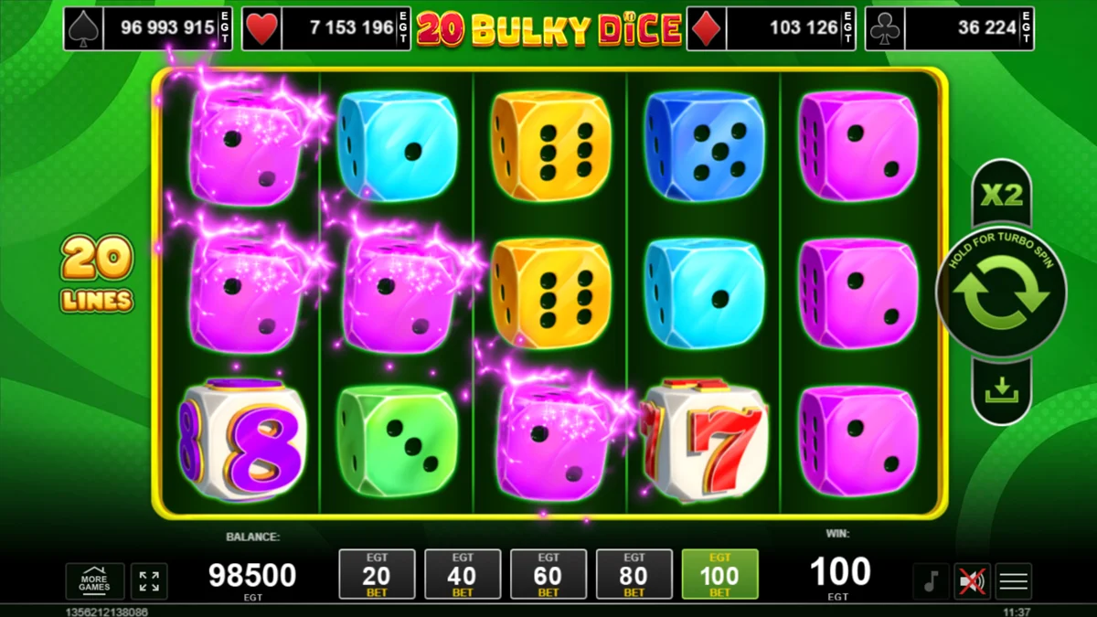 20 Bulky Dice Win