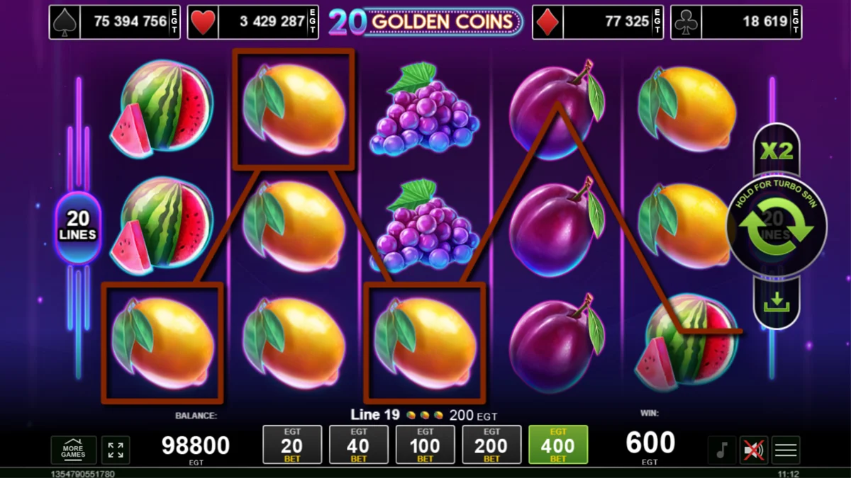 20 Golden Coins Win