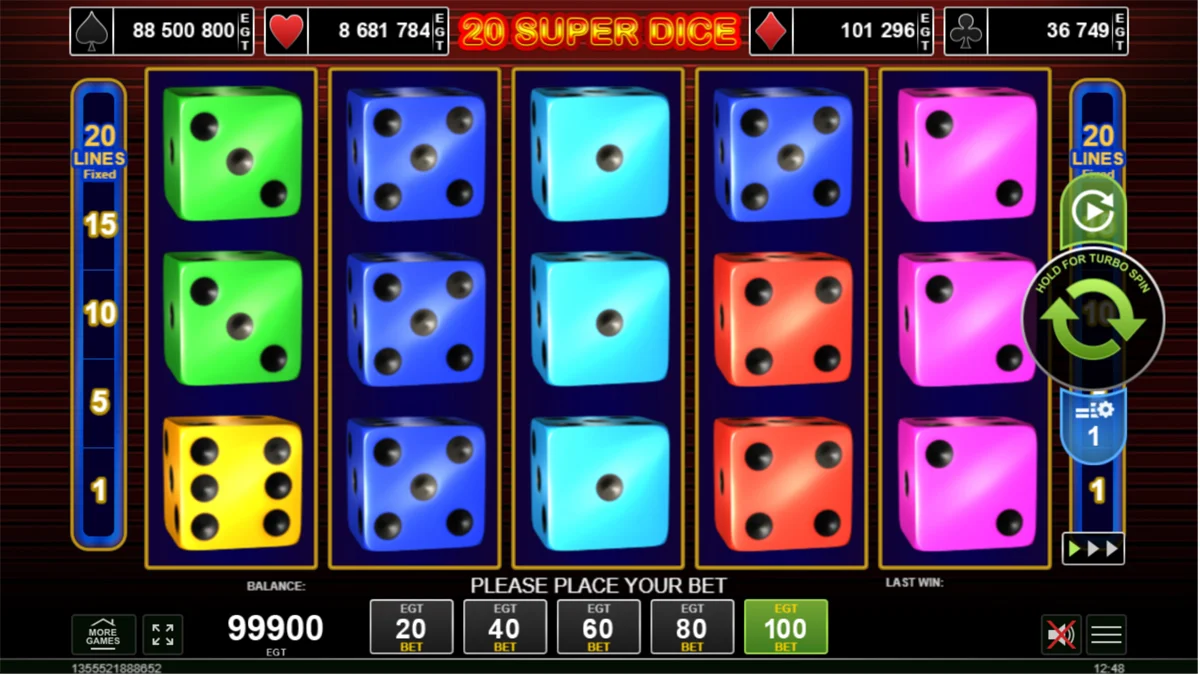 20 Super Dice Base Play
