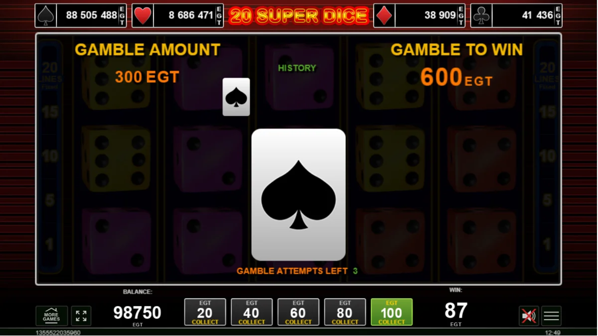 20 Super Dice Gamble Round
