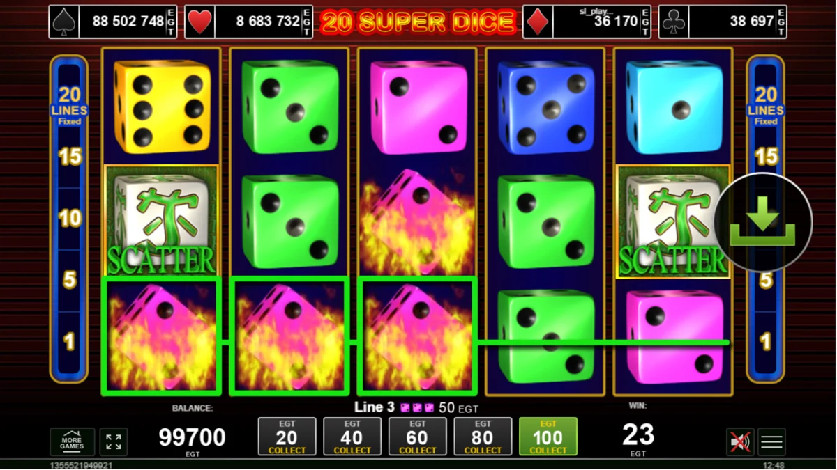 20 Super Dice Win