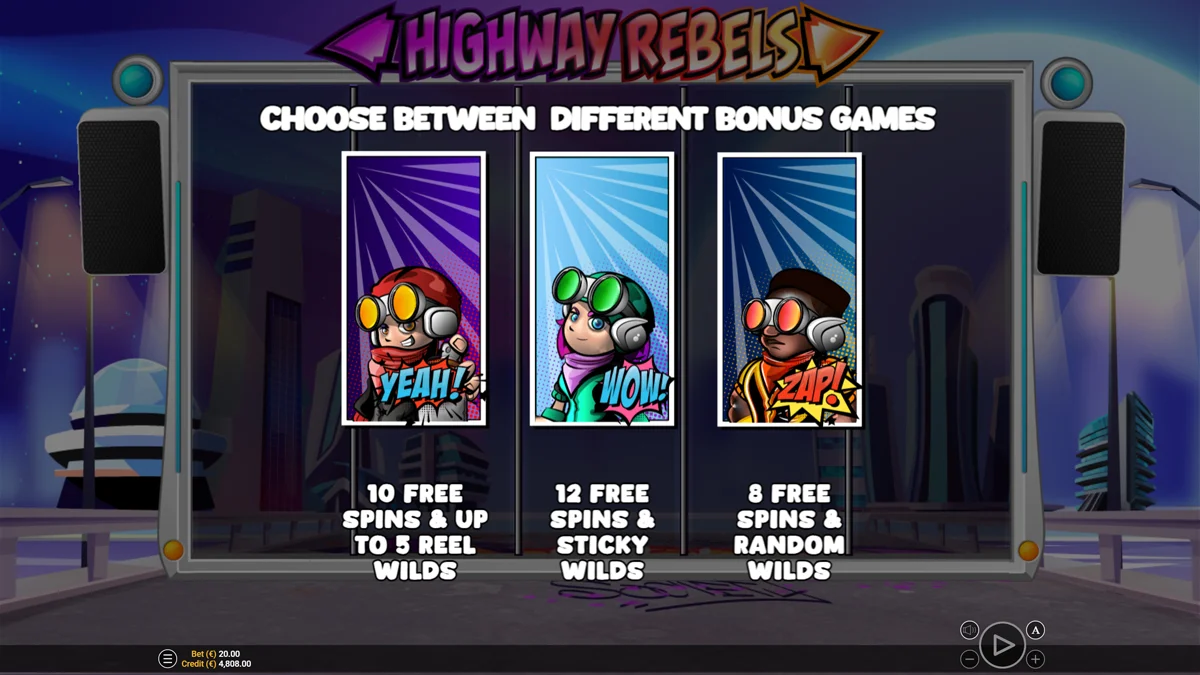 Highway Rebels Bonus Game Choice
