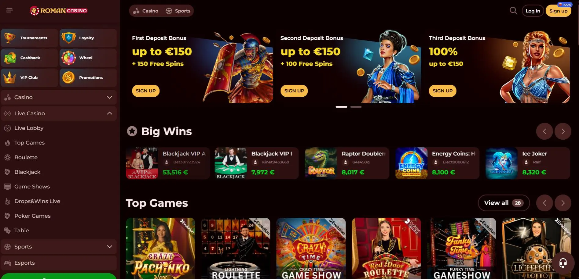 Roman Casino Live Casino
