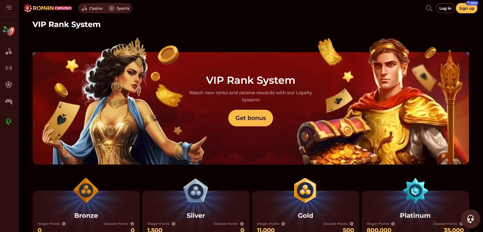 Roman Casino VIP Program