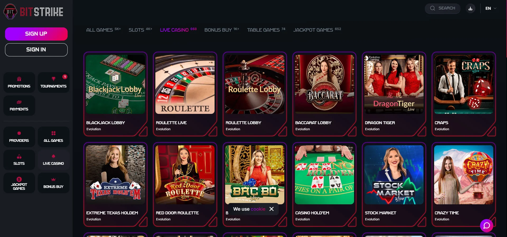 Bitstrike Casino Live Casino