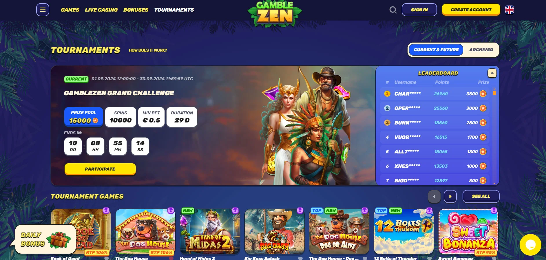 GambleZen Casino Tournaments