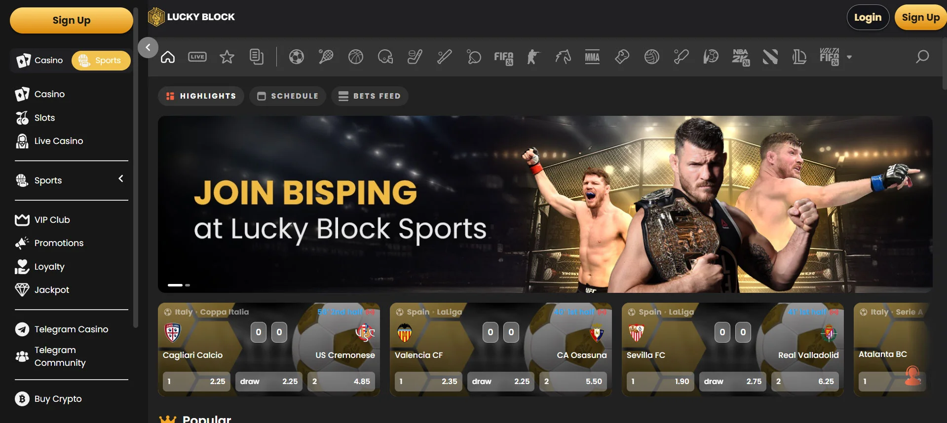 Lucky Block Casino Sportsbook