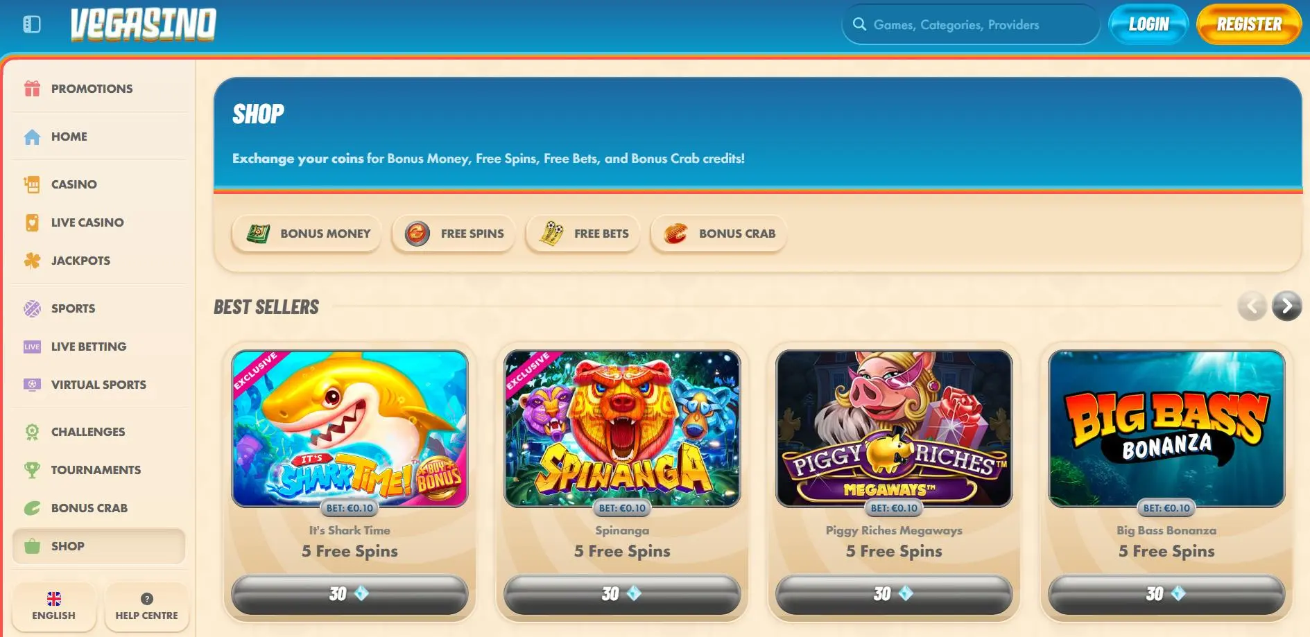 Vegasino Casino Shop