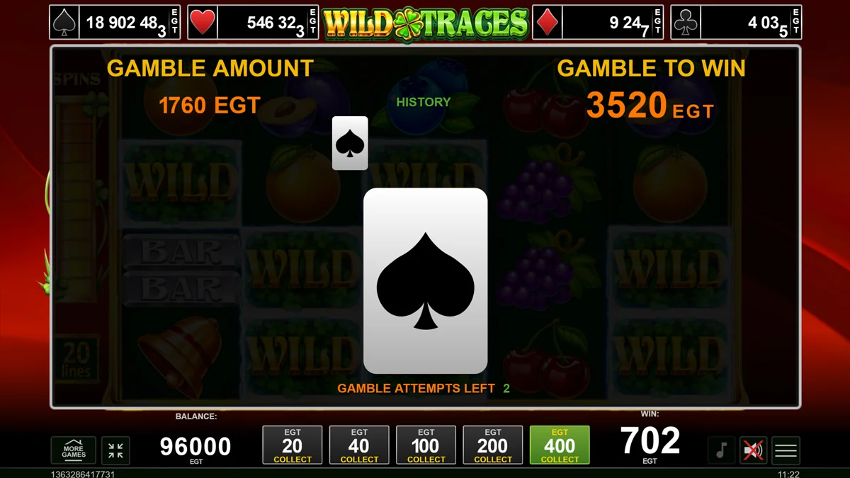Wild Traces Gamble Round