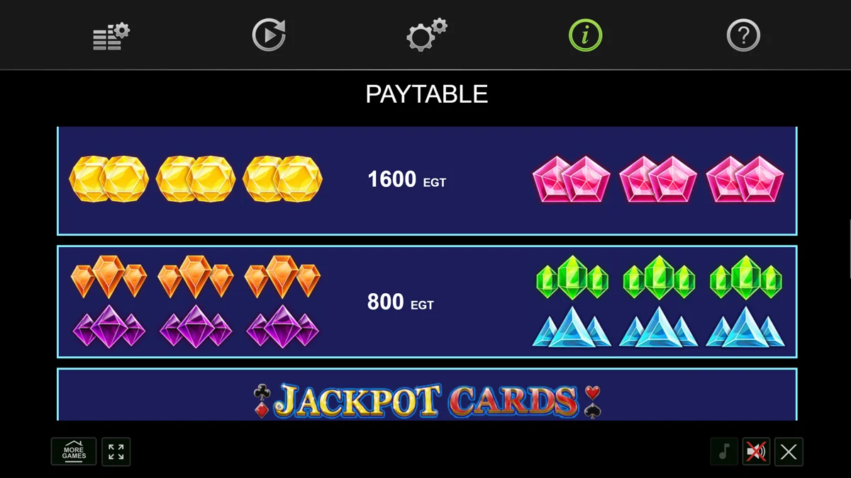 7 & Crystals Paytable 3