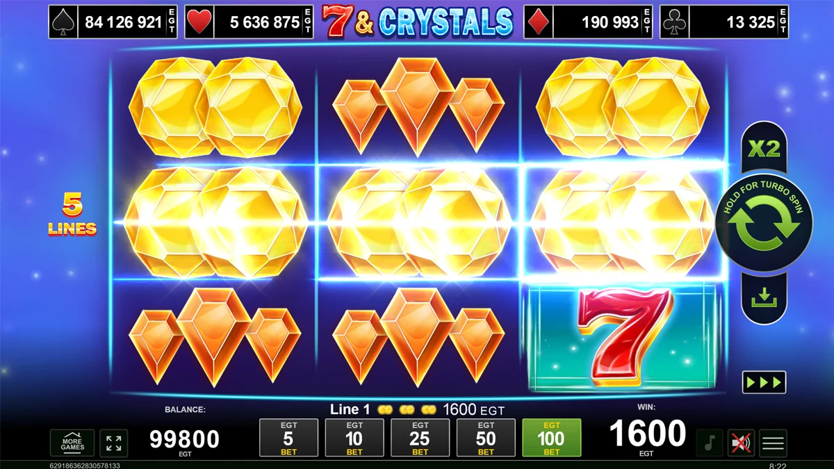 7 & Crystals Win