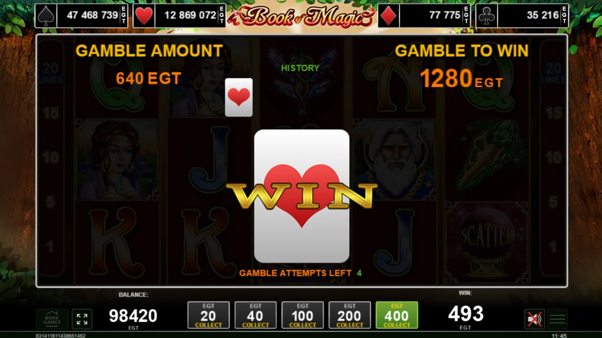 Book of Magic Gamble Round